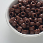 BD00045-02-coffee-brown-barrel-opaque-pony-beads-6×9mm